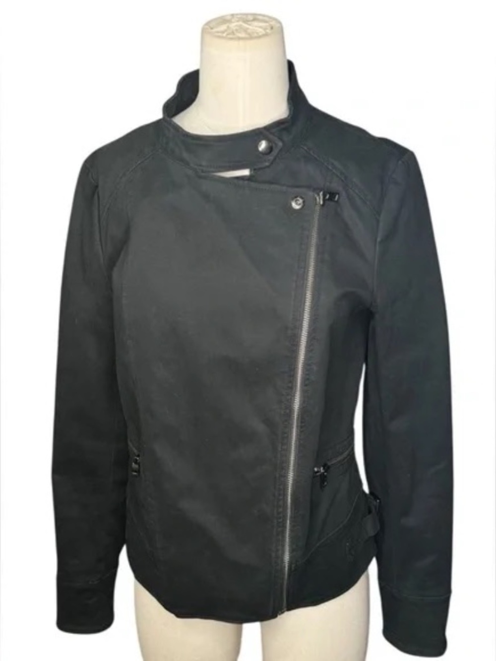 BANANA REPUBLIC - Factory Moto Jacket - Black Size Small - Picture 3 of 7